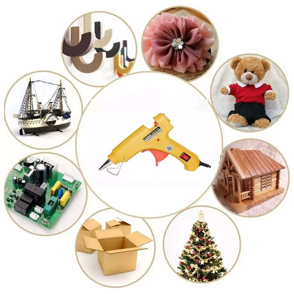 Fadman 20 W Standard Temperature Hot Melt Mini Glue Gun with 9 Stick Yellow 7 mm Stick Dia., 25-Yellowmini-20wt-9-St
