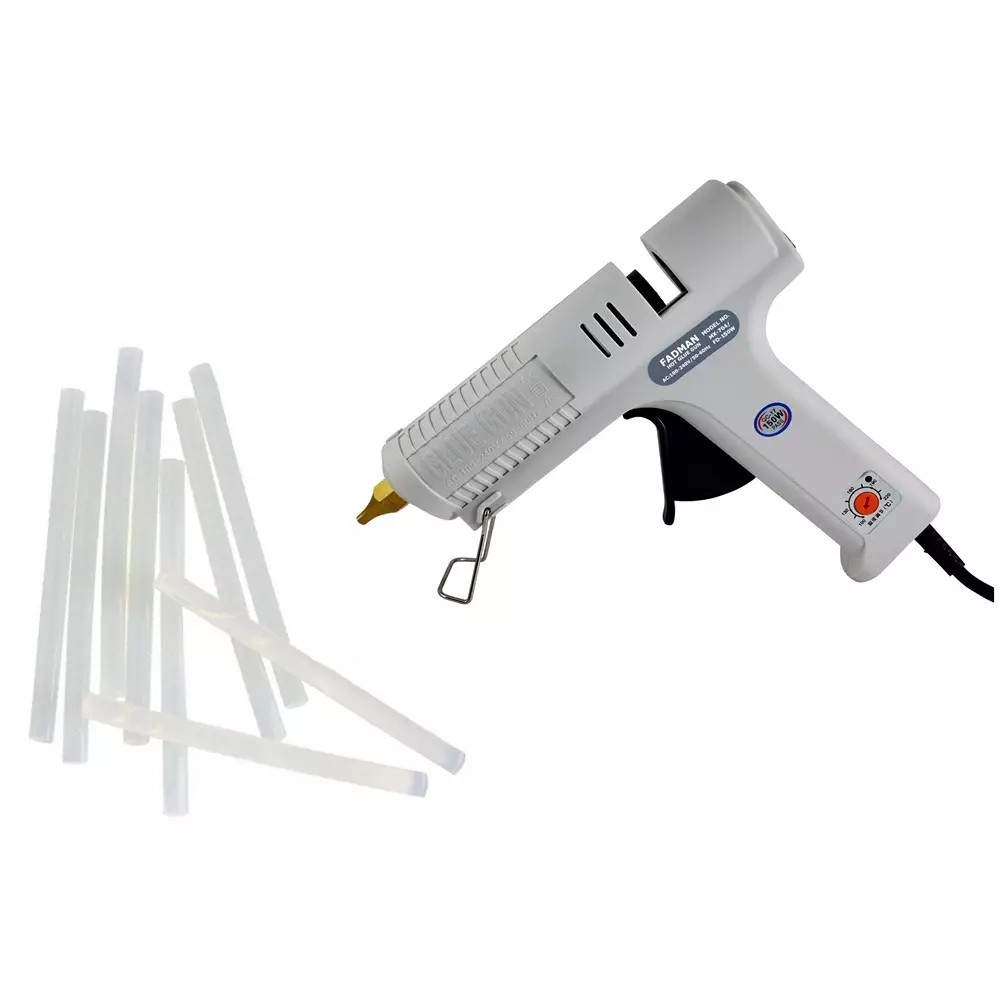 Fadman 150 W Heavy Performance Glue Gun with 9 Sticks White 11 mm Stick Dia., SH_FDCR150W-FDMAXCR-9ST