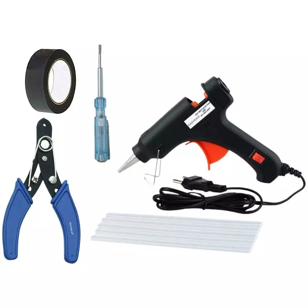Fadman Standard Temperature 20 W Glue Gun with 5 Sticks Combo Kit Multicolor, GGS5KQP (5 Pcs Tool)