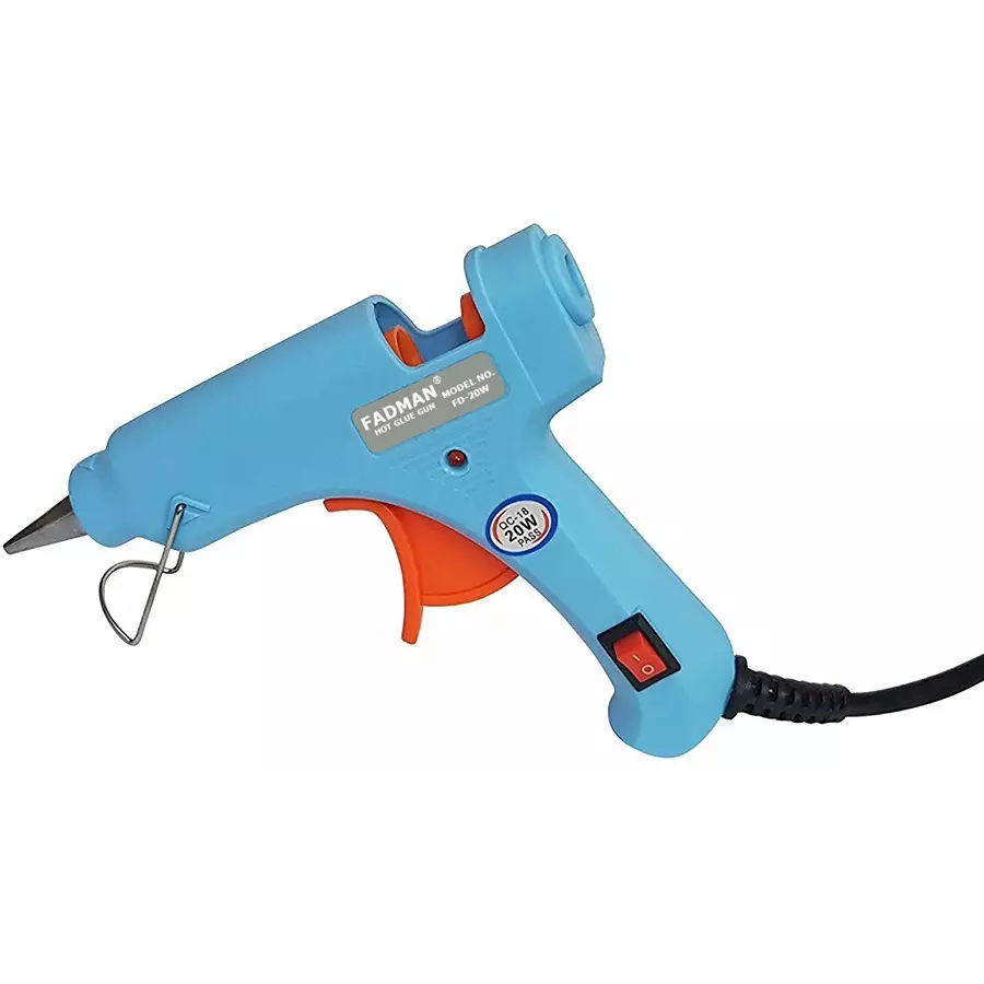 FADMAN Mini 20 W Trigger Feed Hot Glue Gun Sky Blue With 20 Stick, FD20W