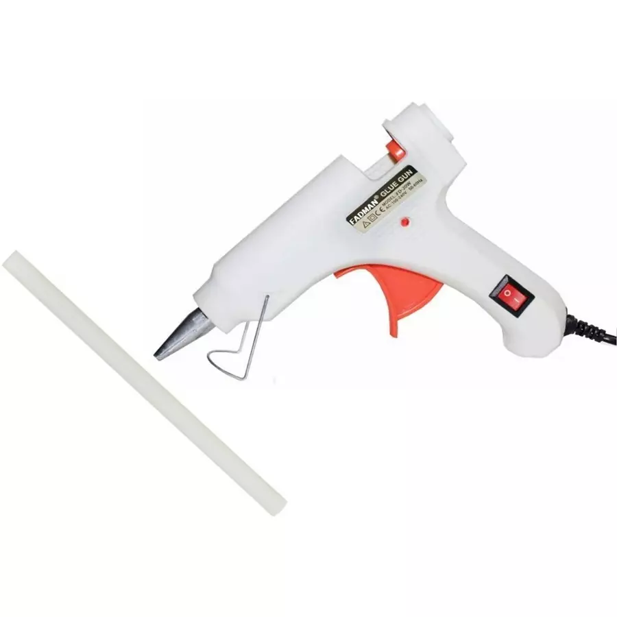 FADMAN Mini 20 W Trigger Feed Hot Glue Gun White With 1 Stick, FD20W