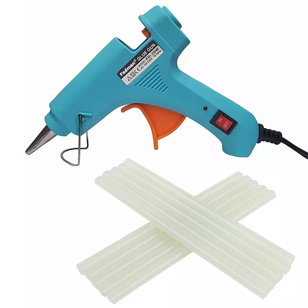 Fadman 20 W Standard Temperature Hot Melt Mini Glue Gun with 10 Stick Turquoise 7 mm Stick Dia., 74-Turquoisemini-20wt-10-St