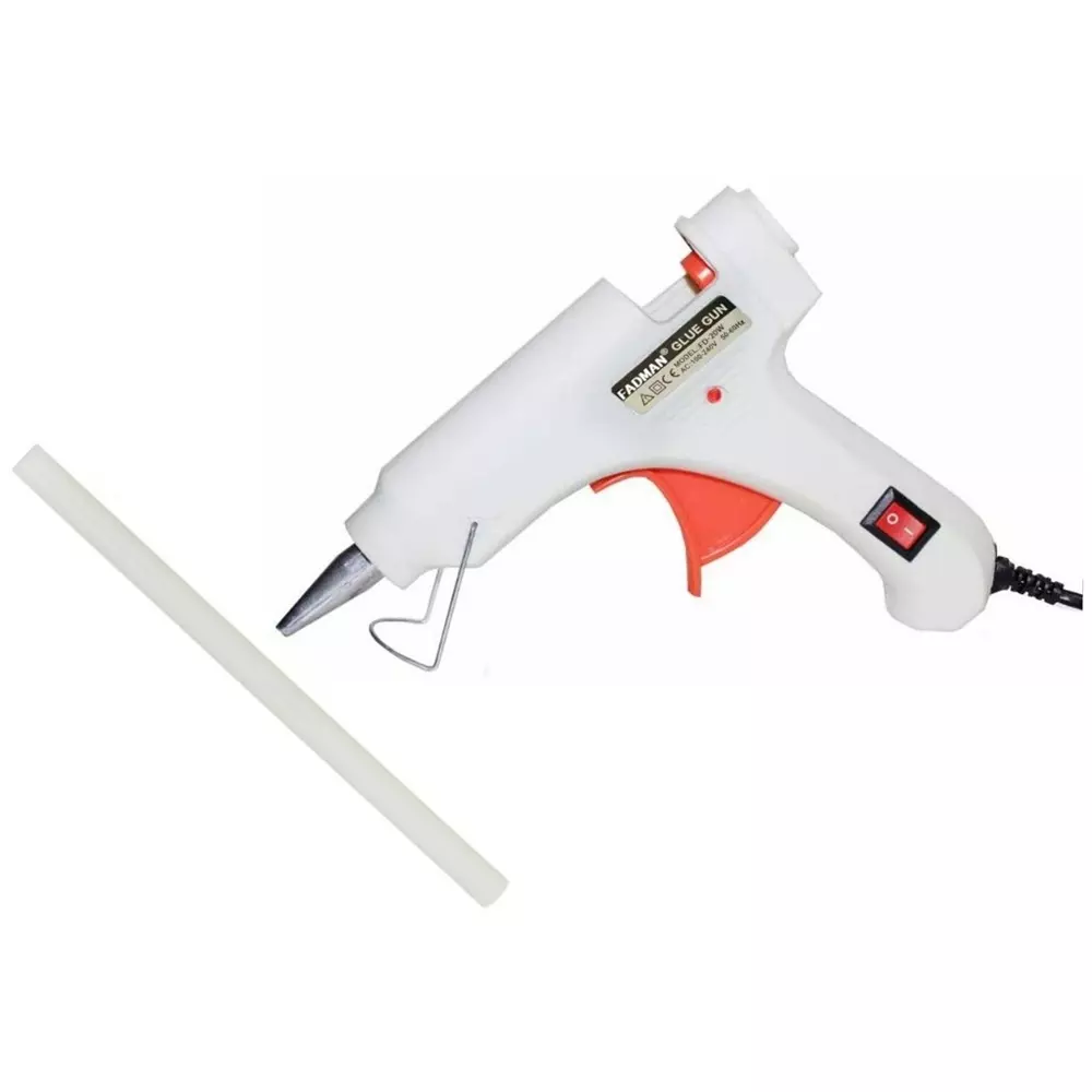 Fadman 20 W Standard Temperature Hot Melt Mini Glue Gun with 1 Stick White 7 mm Stick Dia., 33-Whitemini-20wt-1-St