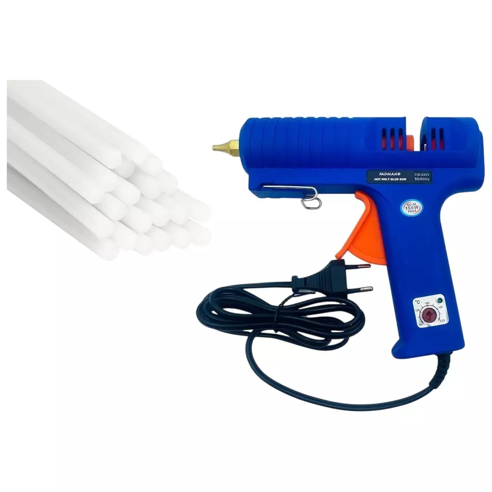 Fadman 150 W Glue Gun with 15 Sticks High Temperature Blue 11 mm Stick Dia., FADMAN (BLUE) (150 WATT) 15 STICKS