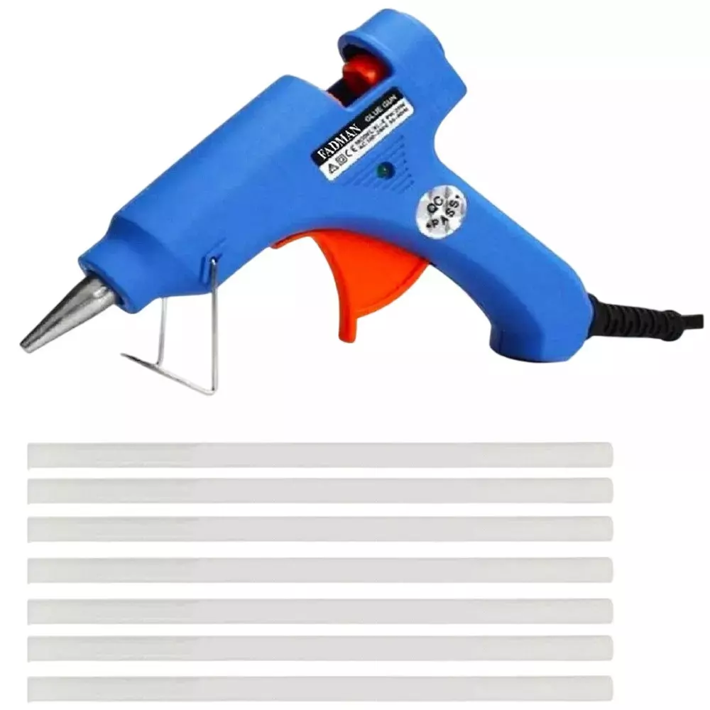 Fadman 20 W Hot Melt Glue Gun with 7 Sticks Standard Temperature Blue 7 mm Stick Dia., SH_blue20wttmini7s