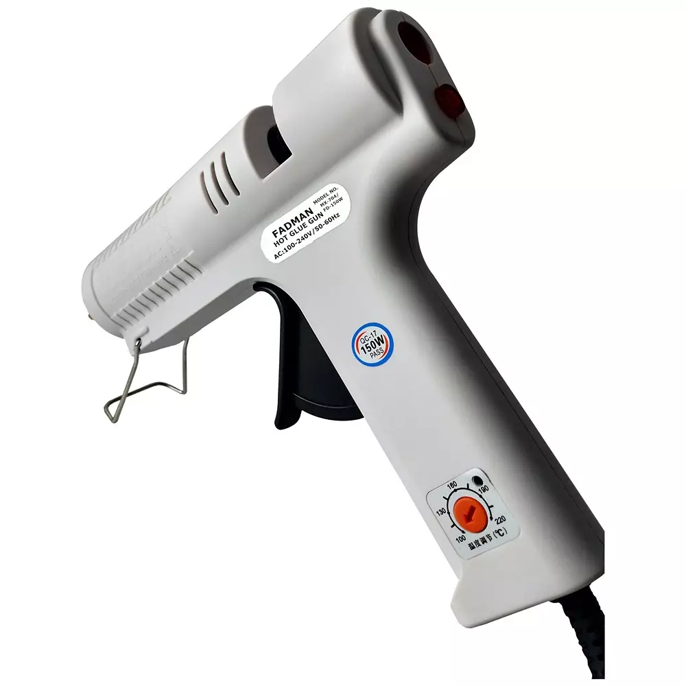 Fadman 150 W Hot Melt Mini Glue Gun with 10 Sticks White 11 mm Stick Dia., SH_150W-(WHITEMAXFADMAN)-10ST
