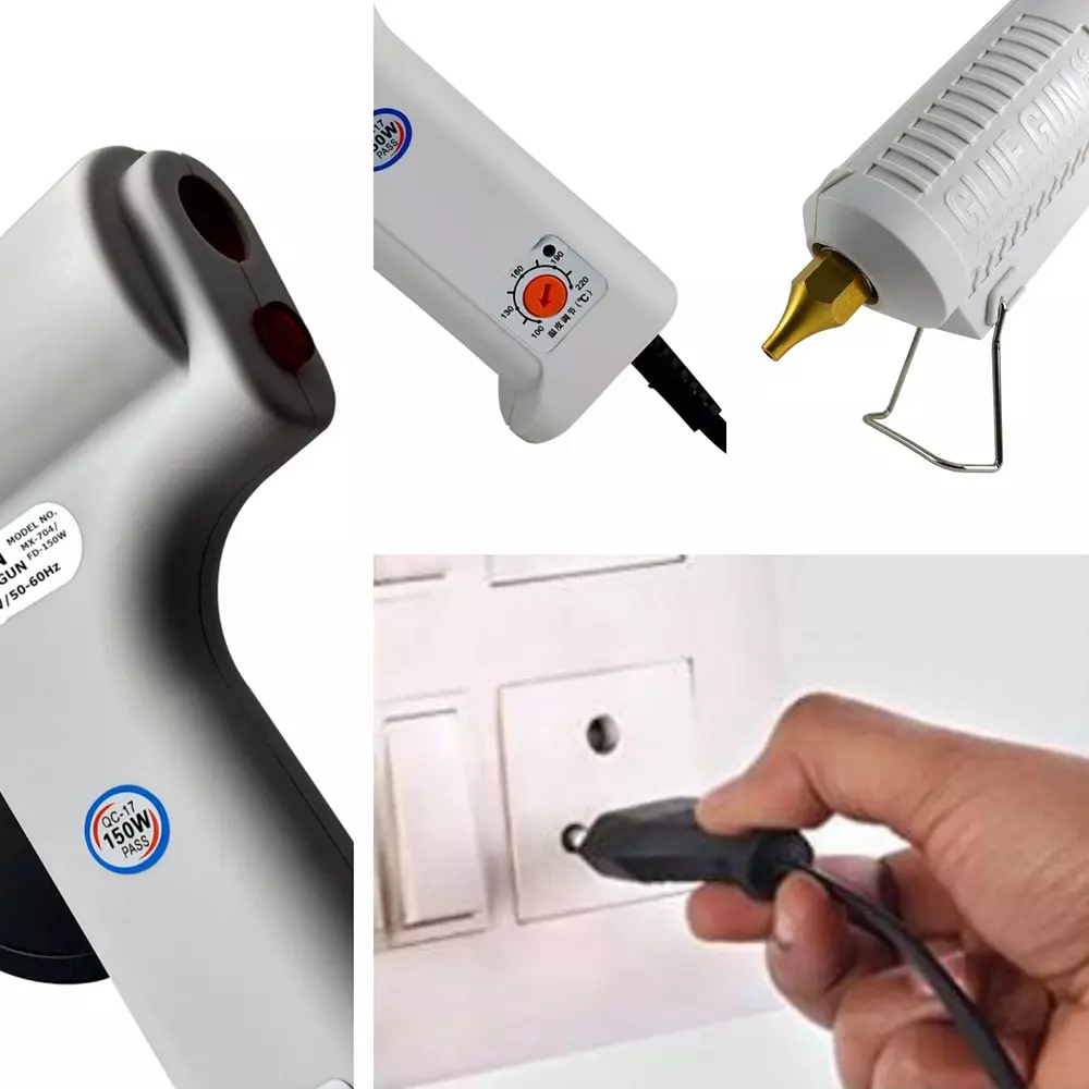 Fadman 150 W Hot Melt Mini Glue Gun with 10 Sticks White 11 mm Stick Dia., SH_150W-(WHITEMAXFADMAN)-10ST