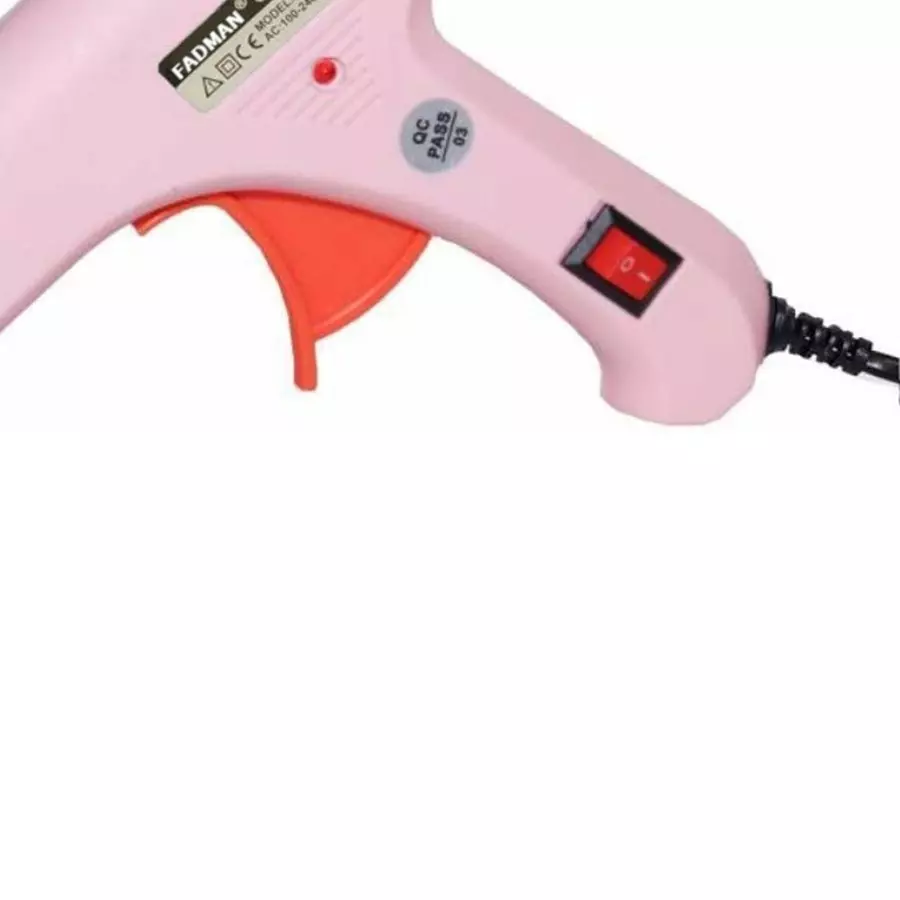 FADMAN Mini 20 W Trigger Feed Hot Glue Gun Pink With 6 Stick, FD20W