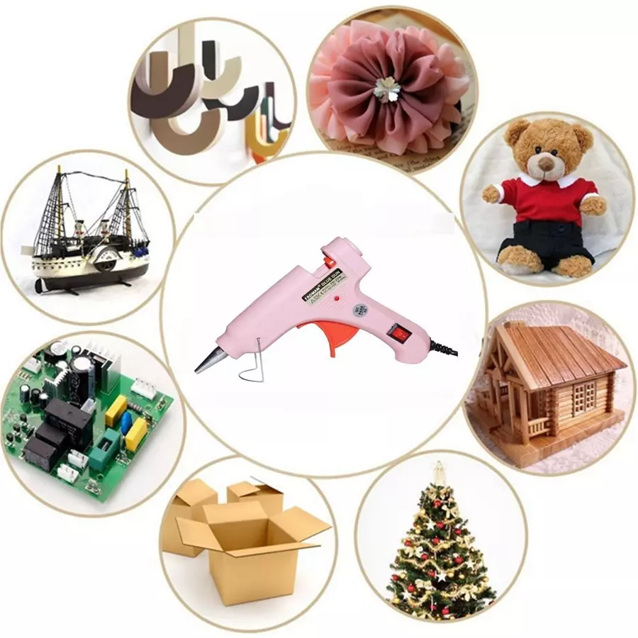 FADMAN Mini 20 W Trigger Feed Hot Glue Gun Pink With 6 Stick, FD20W