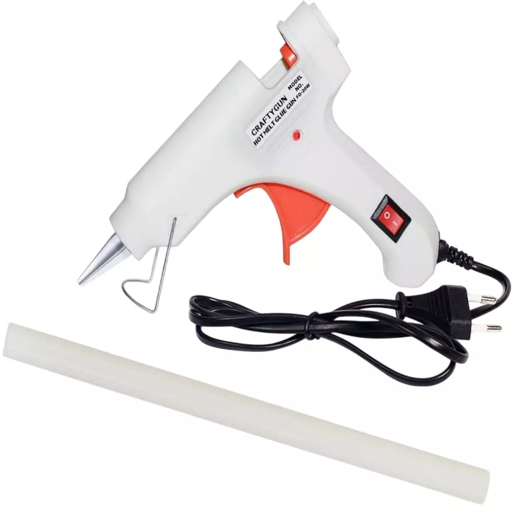 CRAFTYGUN 20 W Standard Temperature Mini Glue Gun with Stick White 7 mm Stick Diameter