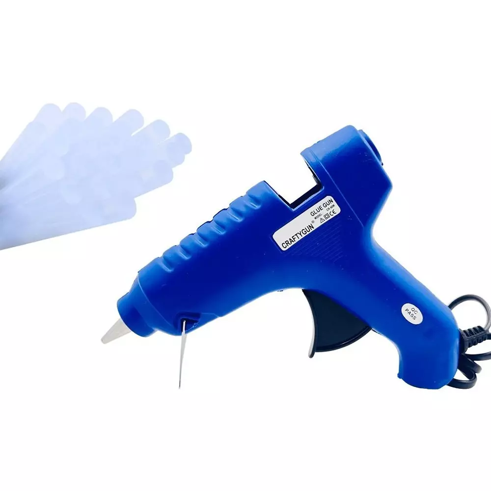 CRAFTYGUN 40 W Standard Temperature Glue Gun with 15 Stick Blue 11 mm Stick Dia., BLUE40W-15ST-(CRAFTYGUN)