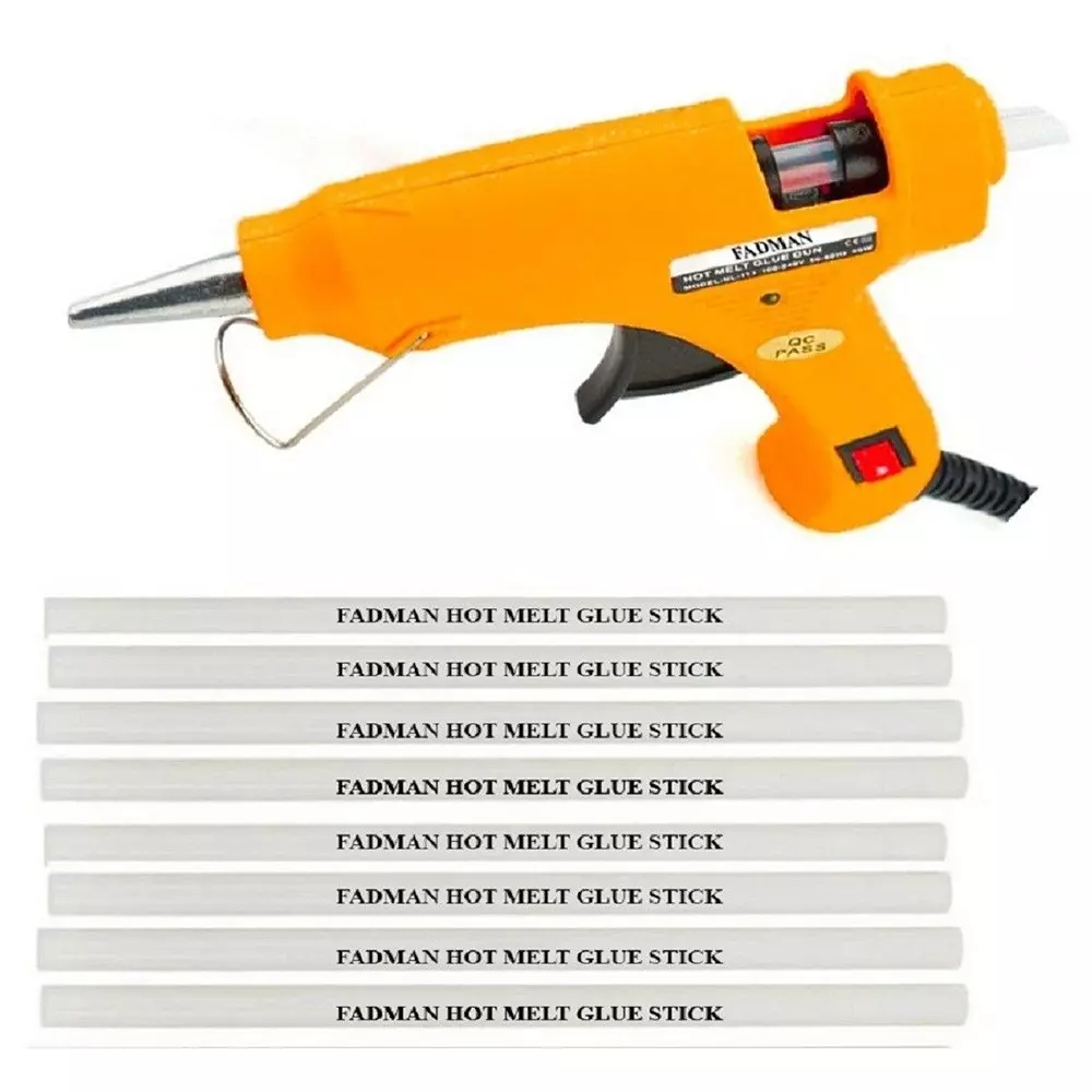 Fadman 20 W Standard Temperature Hot Melt Mini Glue Gun with 8 Stick Yellow 7 mm Stick Dia., SH_ymini20wt8s