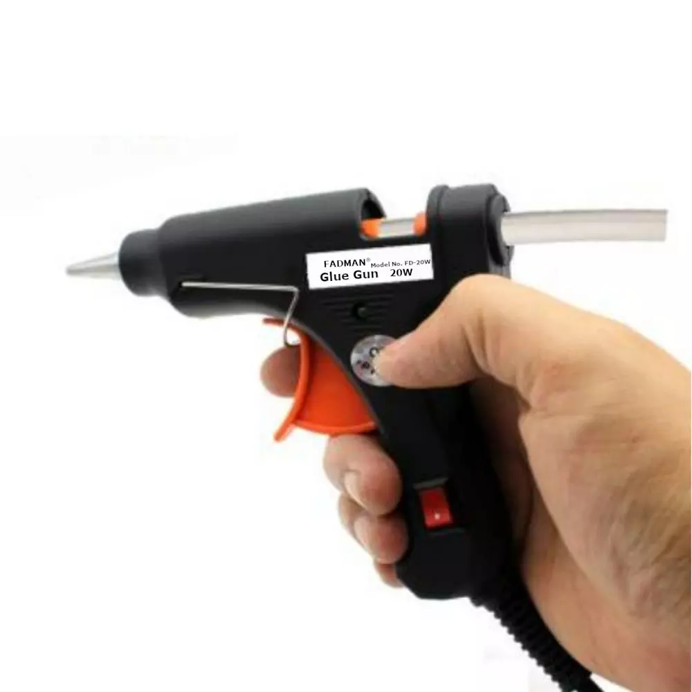 Fadman 20 W Hot Melt Mini Glue Gun with 50 Sticks Standard Temperature Black 7 mm Stick Dia., (50)FD-20W BLACK -50-ST