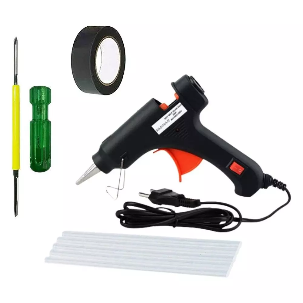 Fadman Standard Temperature 20 W Glue Gun with 5 Sticks Combo Kit Multicolor, GGS4DTP (4 Pcs Tool)