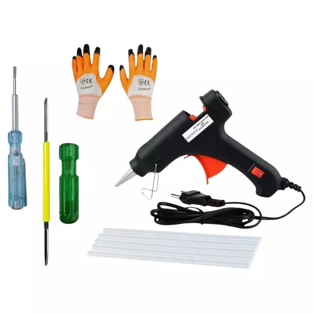 Fadman Standard Temperature 20 W Glue Gun with 5 Sticks Combo Kit Multicolor, GGS5DQH (5 Pcs Tool)