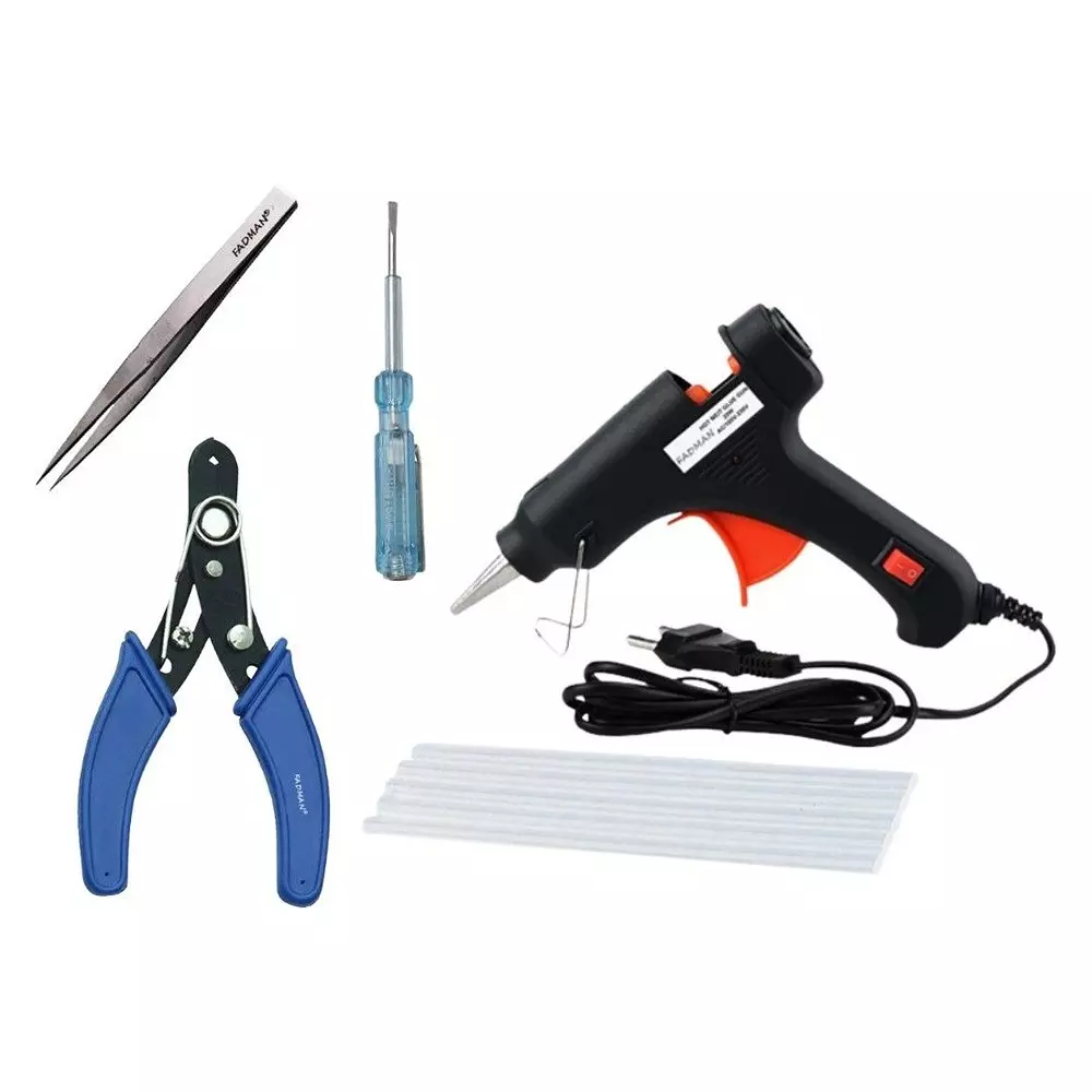 Fadman Standard Temperature 20 W Glue Gun with 5 Sticks Combo Kit Multicolor, GGS5KQR (5 Pcs Tool)