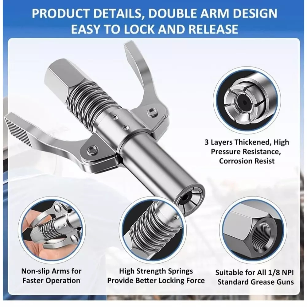 veltrix-grease-gun-coupler-with-10000-psi-30-cm-flex-hose-quick-release-locking-nozzle-18-inch-npt-for-manual-air-electric-grease-guns