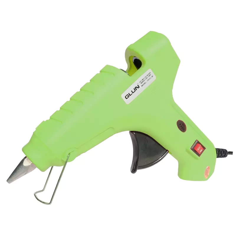 Glun 80W Neon Green Hot Melt Glue Gun With 2 Glue Sticks