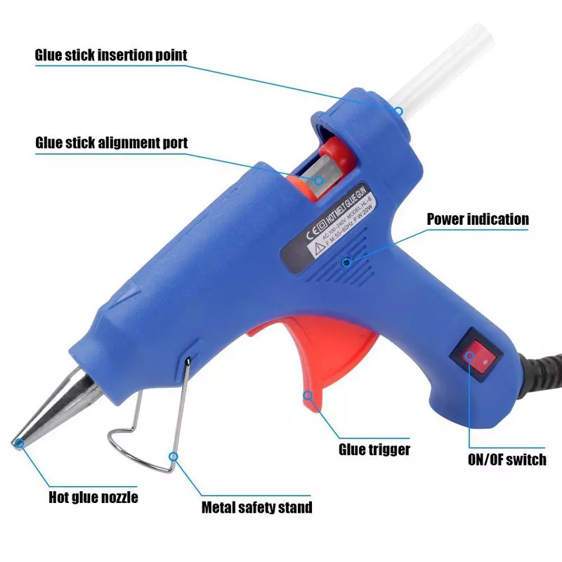 Buy Glun 20W Glun Blue Hot Melt Glue Gun With 2 Glue Sticks Online in