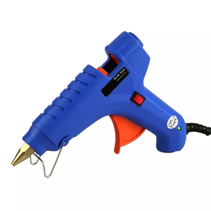 Glun Siron 60W Copper Nozzle Blue Hot Melt Glue Gun With 8 Glue Sticks