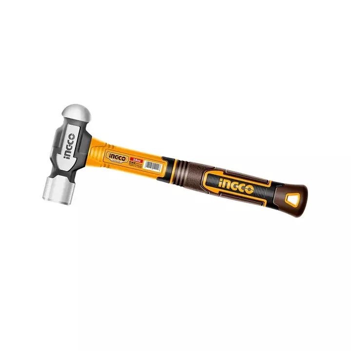 Ingco Ball Pein Hammer 660 g and Innovative Drop Forged Hammer Head with Strong 3 Color Fiberglass Handle, HBPH81024