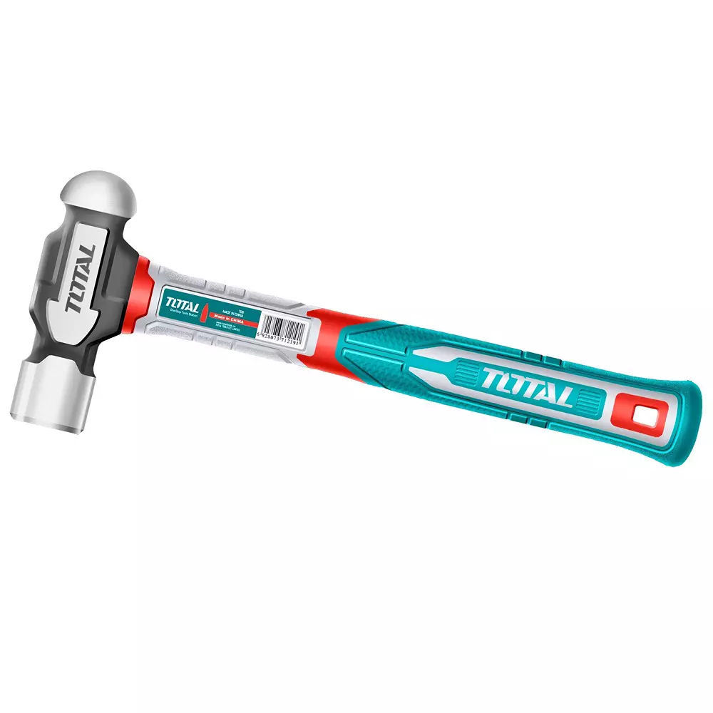 Total Ball Pein Hammer Drop-Forged Carbon Steel Head Fiberglass Handle 24 oz (660 g), THBPH61024
