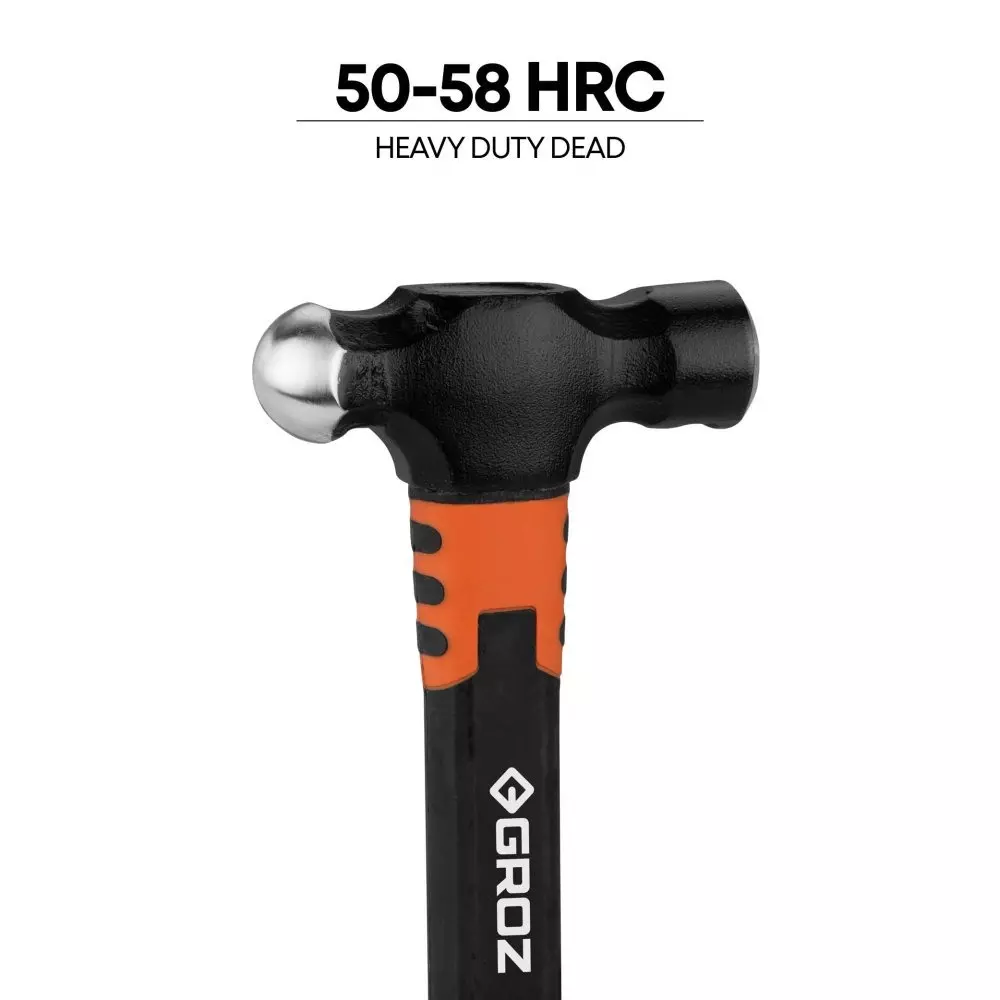 groz-ball-pein-hammer-fiberglass-handle-5058-hrc-hardness-1134-kg-head-weight-black-orange-bpfg4016