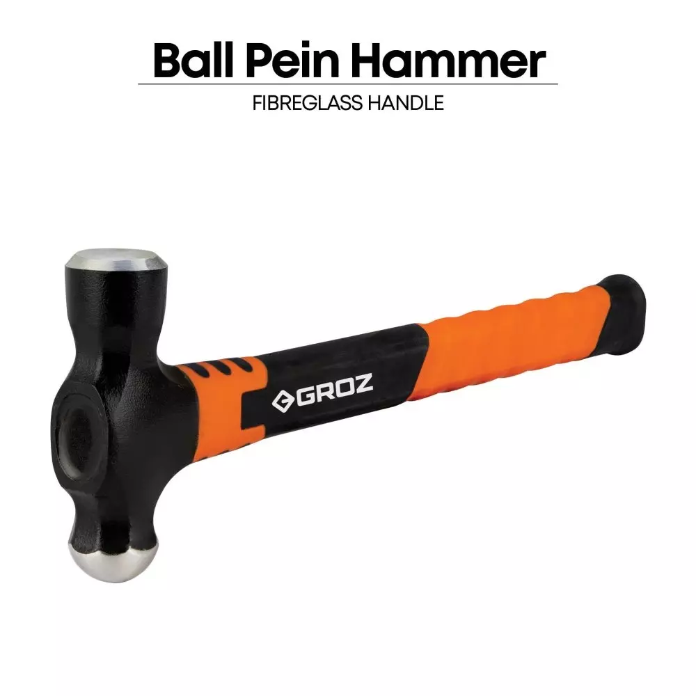groz-ball-pein-hammer-fiberglass-handle-5058-hrc-hardness-113-g-head-weight-black-orange-bpfg411