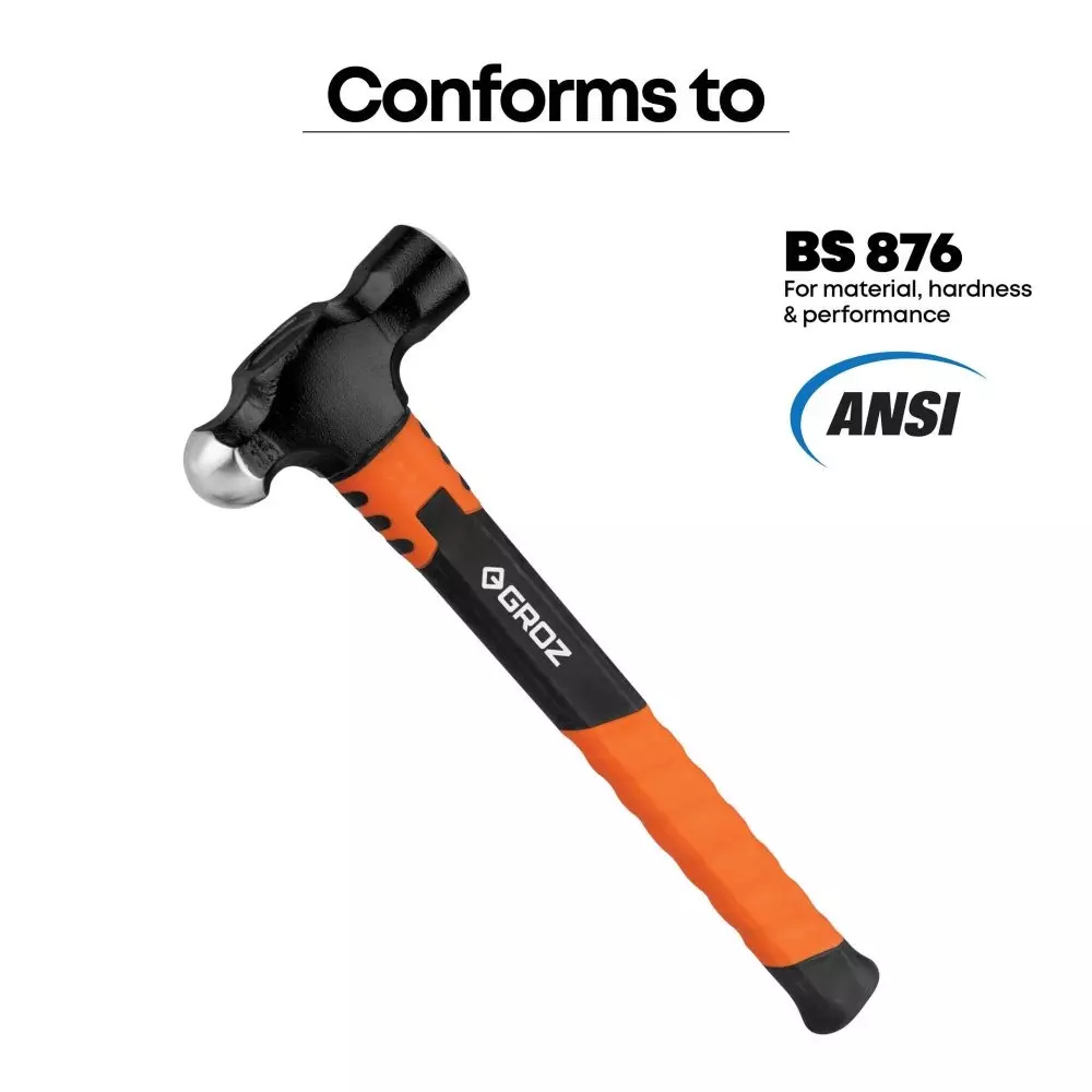 groz-ball-pein-hammer-fiberglass-handle-5058-hrc-hardness-113-g-head-weight-black-orange-bpfg411