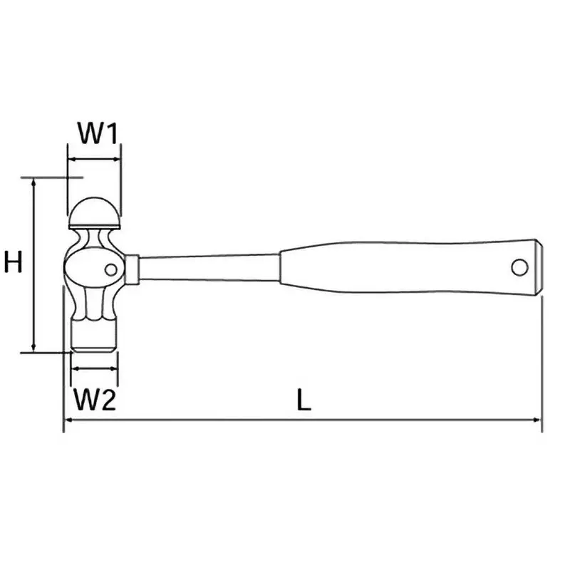 Ktc Ball Peen Hammer 1 Pound 310 mm Pipe Steel Handle, PH45-323