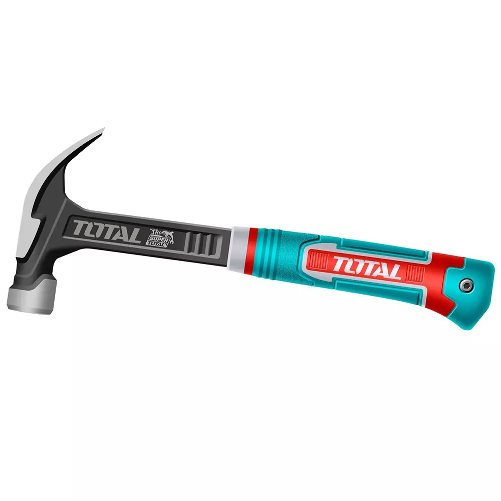 Total Claw Hammer Drop-Forged Carbon Steel Head, Magnetic Nail Holder Durable Handle 16 oz (450 g) 345 mm Length, THCH61016L