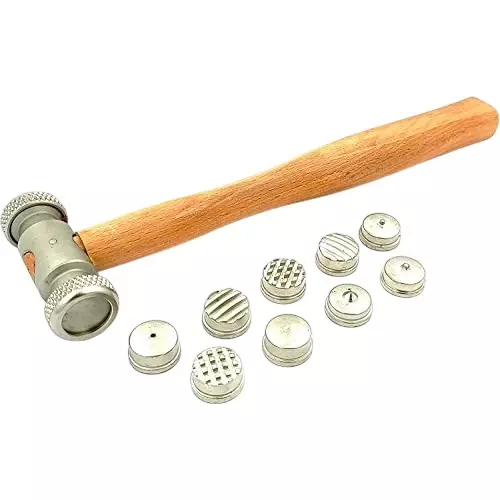 A.D INTERNATIONAL Multiface Texturing Hammer with Interchangeable Tips and 10 inch (254 mm) Overall Length, DY-006L-39ZD