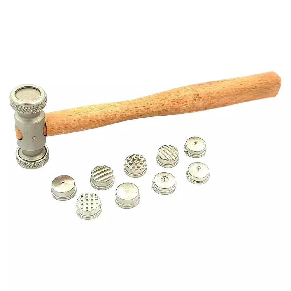 Buyohlic International Multiface Texturing Hammer with Interchangeable Tips and 10 inch (254 mm) Overall Length, DY-006L-39ZD