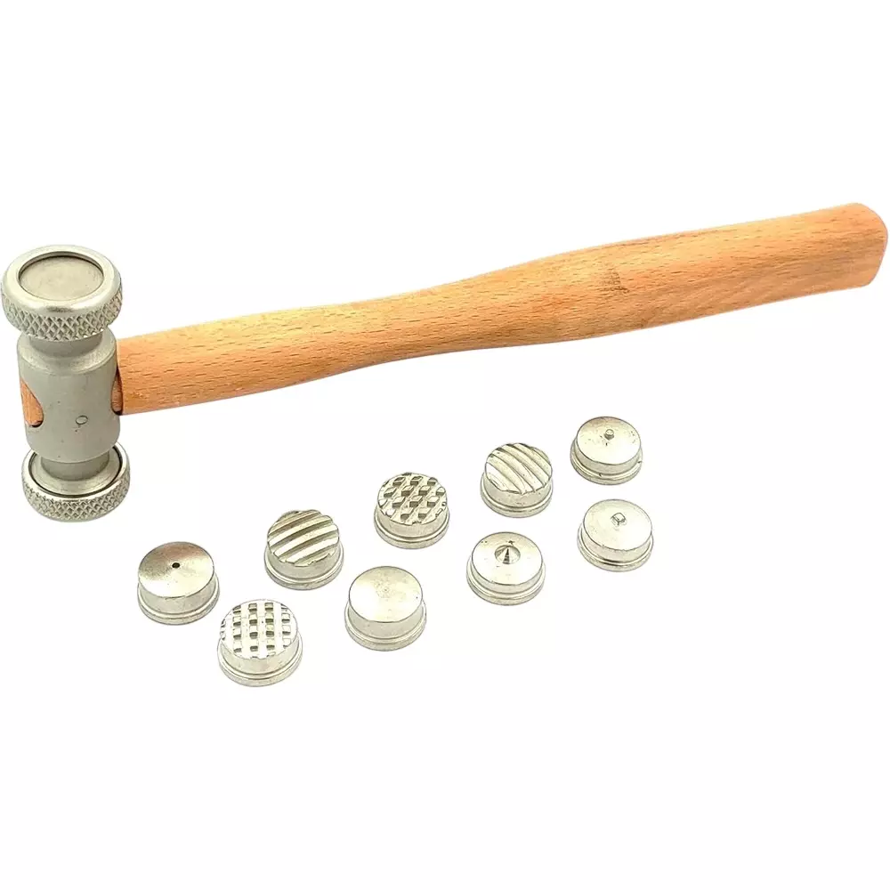 Assorts Multi Face Interchangeable Texture Texturing Hammer Tool Steel 19 mm (3/4) Tip Dia for Fashion Jewelry