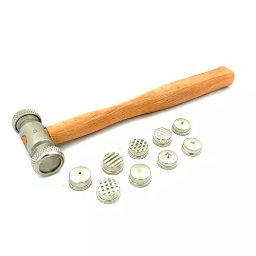 Assorts Multi Face Interchangeable Texture Texturing Hammer Tool Steel 19 mm (3/4) Tip Dia for Fashion Jewelry