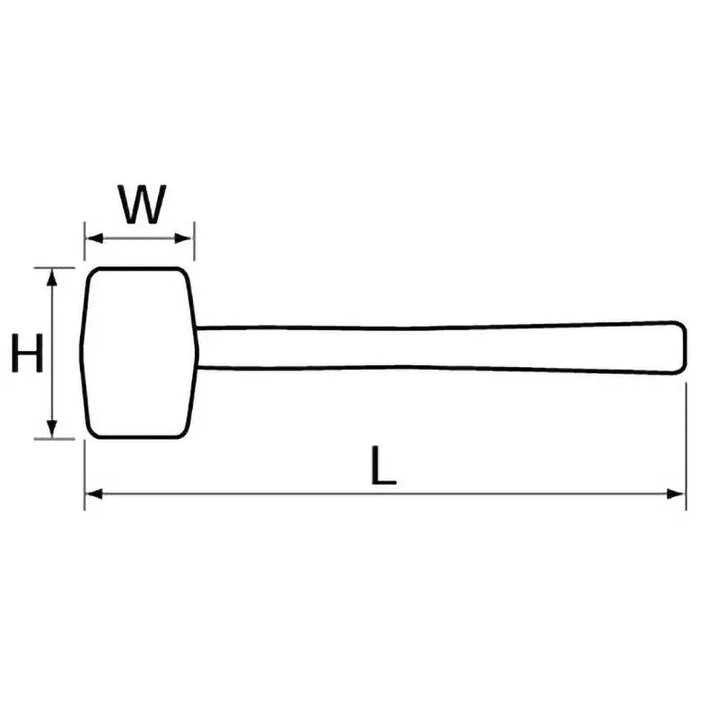 Ktc Rubber Hammer 1 Pound 330 mm Wood Handle 60 mm Head, UD4-10