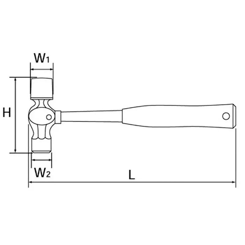 Ktc Combination Hammer Iron/Resin Head 1 Pound 315 mm Pipe Steel Handle, UD7-10