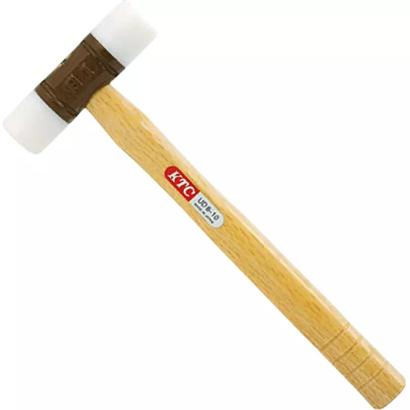 Ktc Plastic Hammer Reinforced Nylon Head 1 Pound 310 mm Wood Handle, UD8-10