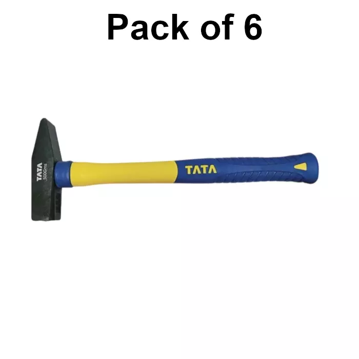 tata-agrico-500-g-machinist-hammer-with-fiberglass-handle-for-metalworking-fabrication-and-fitting-operations-hmm005-pack-of-6-pcs