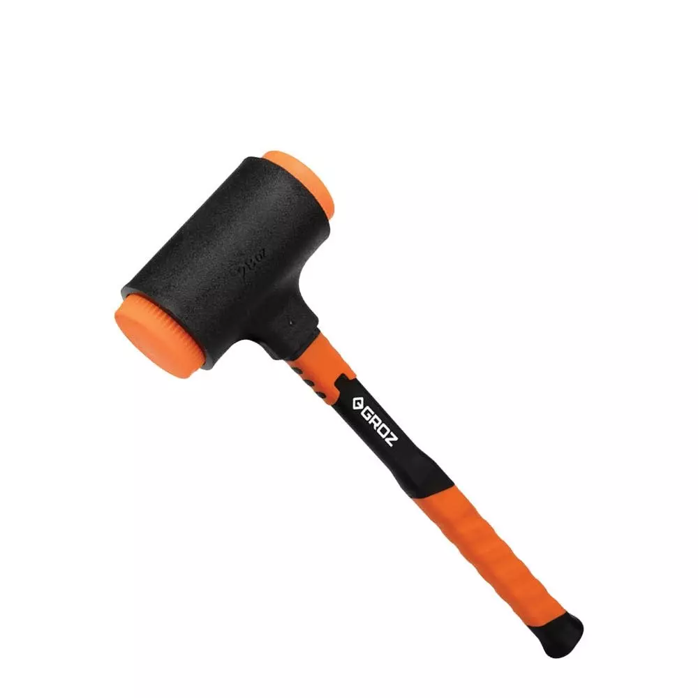 Groz Dead Blow Hammer Fiberglass Handle 1.275 Kg Head Weight 2 x Polyurethane Face, DBFG/45/13/UU
