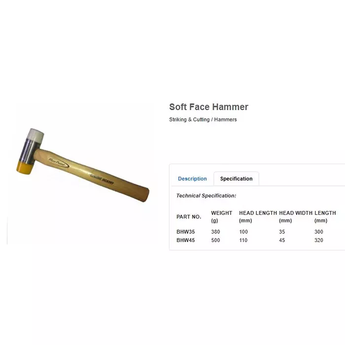 blue-point-soft-face-hammer-one-piece-urethane-construction-and-110-mm-head-length-bhw45