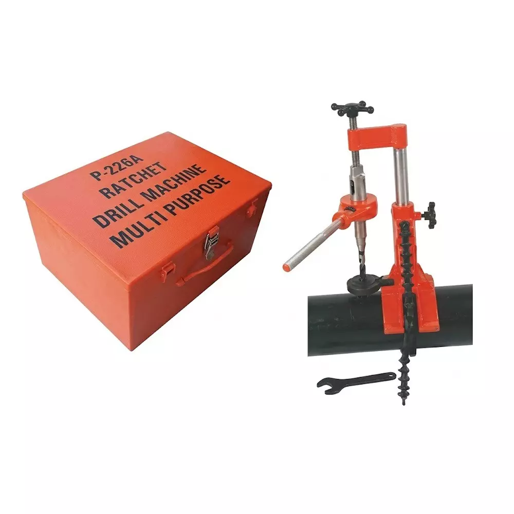 Inder Multipurpose Ratchet Drill Machine Complete Set with 6-50 mm Drilling Capacity and 300 mm Gripping Capacity, 226A