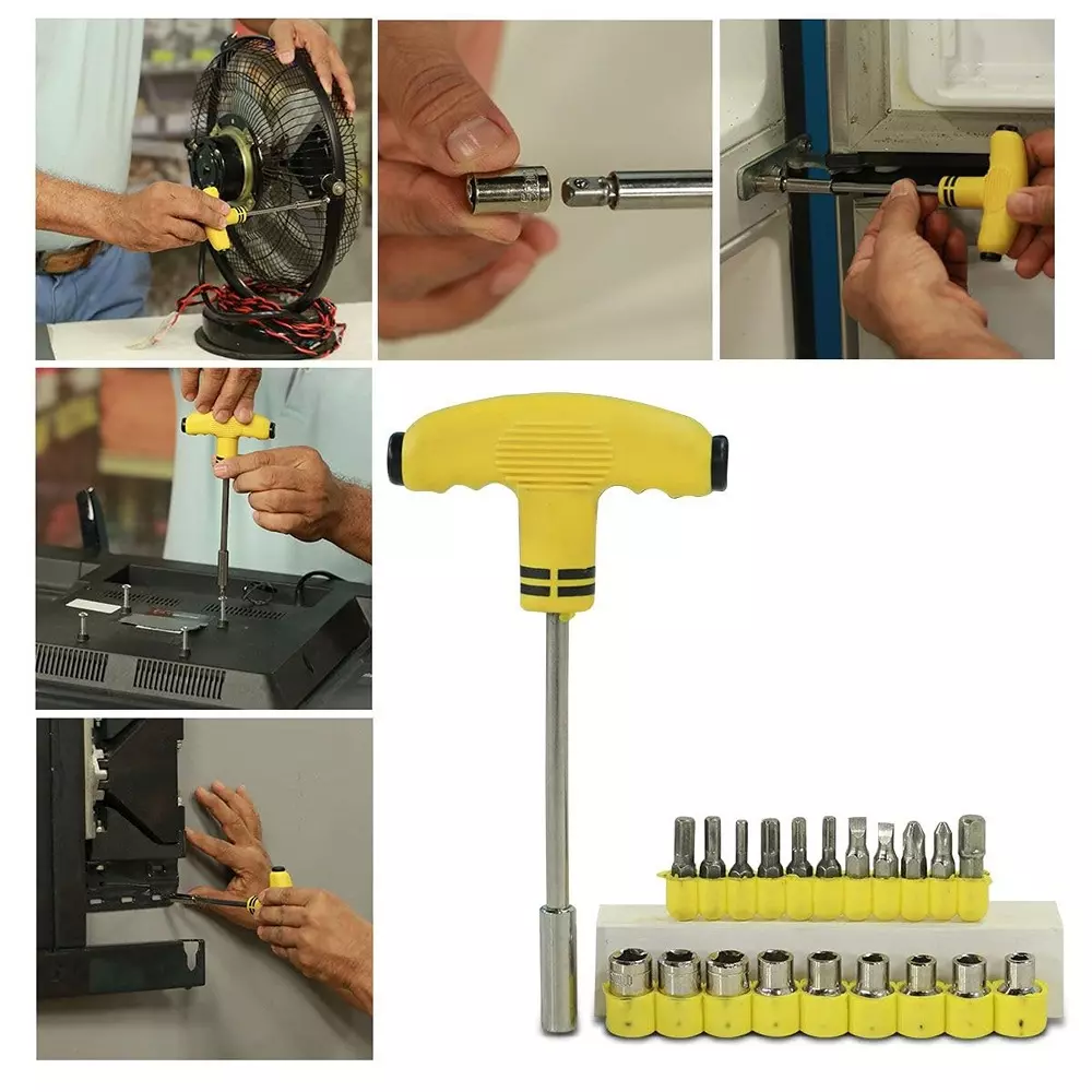 shopper52-powerful-drill-machine-high-speed-wall-drilling-machine-with-13-pieces-drill-bit-set-amp-21-pieces-toolkit-screwdriver-set-plastic-amp-metal-body-350-watt-amp-04-inches