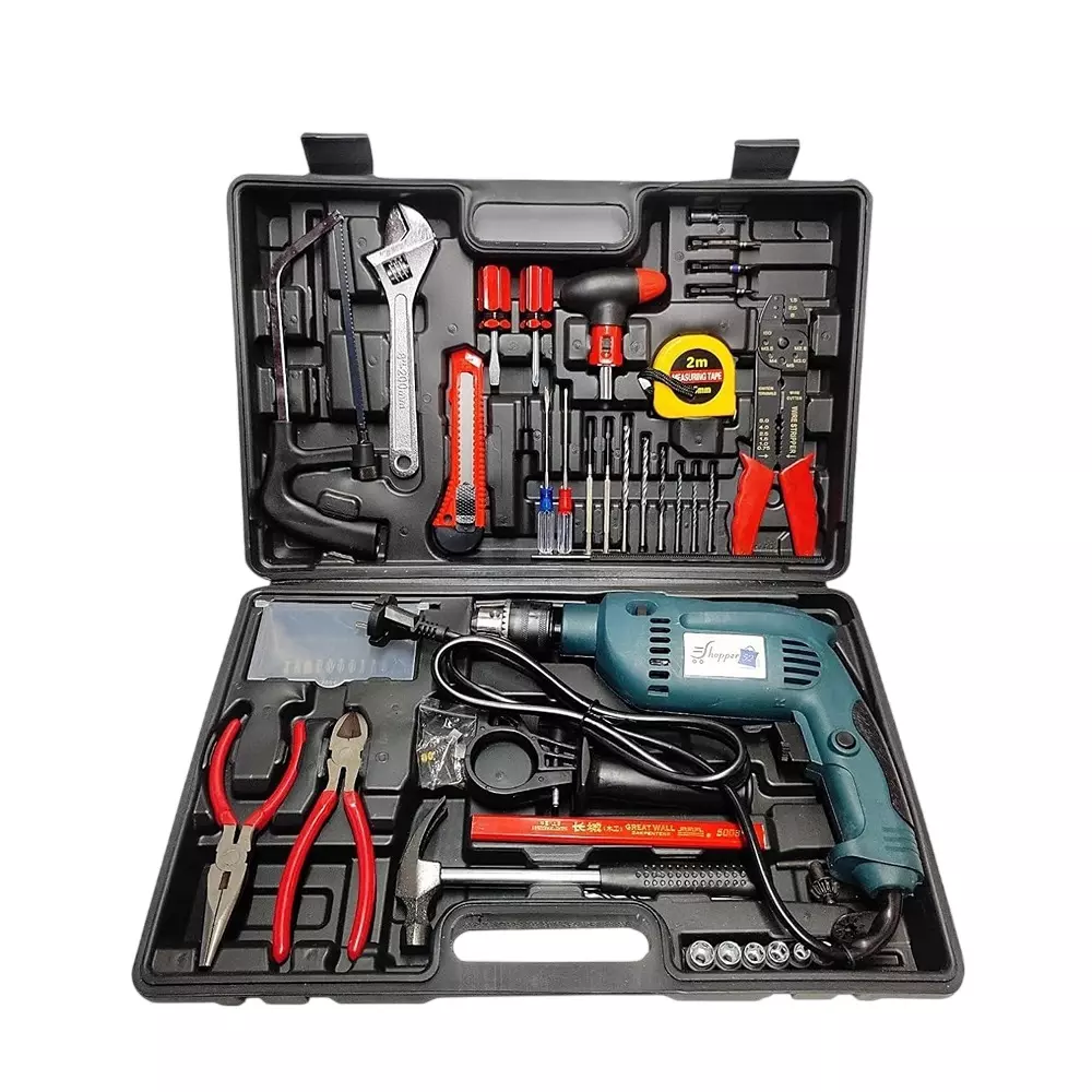 Shopper52 Electric Drill Machine Tool Kit 13 mm Chuck Size 750 W Power 2800 RPM Speed, DRLTOOLSET