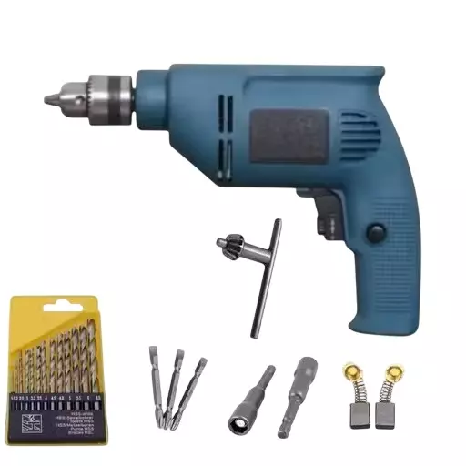 GENERIC Reverse Forward Powerful Drill Machine 600 W 0-2800 RPM 10 mm with HSS Drill Bit, 8x65 mm Nut Setter & (+)(-) 65 mm Screwdriver Bits