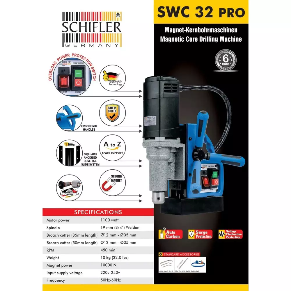 schifler-drill-machine-mild-steel-19-mm-spindle-1100-w-power-450-rpm-speed-blue-black-for-industrial-use-swc-32-pro