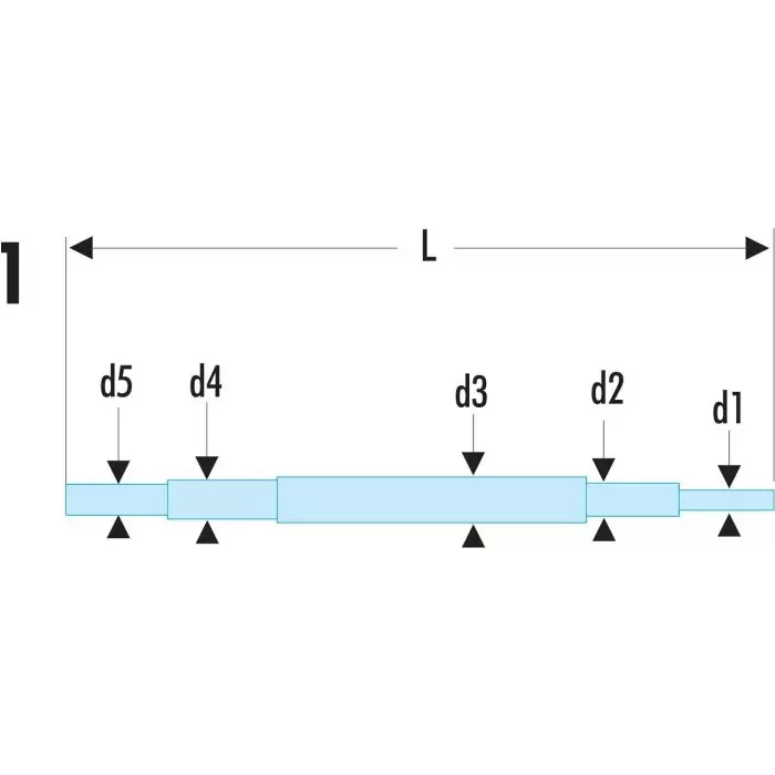 Facom 160A Series Bar, 220 mm, Chrome Finish, 160A.1