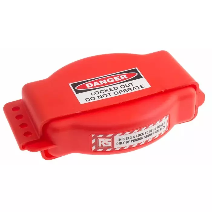 RS Pro Red 4-Lock Polypropylene Adjustable Gate Valve Lockout, 8.25 mm Shackle, 165 mm Attachment
