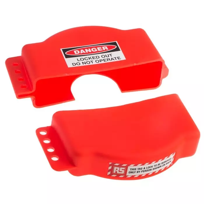 RS Pro Red 4-Lock Polypropylene Adjustable Gate Valve Lockout, 8.25 mm Shackle, 165 mm Attachment