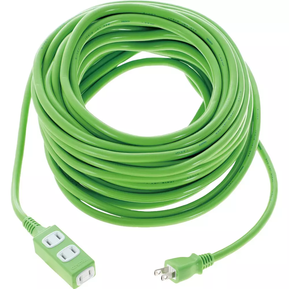 TRUSCO Soft Type Plug Vinyl Chloride Resin 20 m cable Length, TRIS15-203-GN